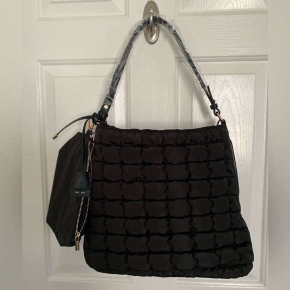 NWT Saint + Sofia The Darcey Puff  Quilted Shoulder Tote Bag Black - Picture 7 of 12